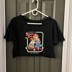 Demon cat crop top